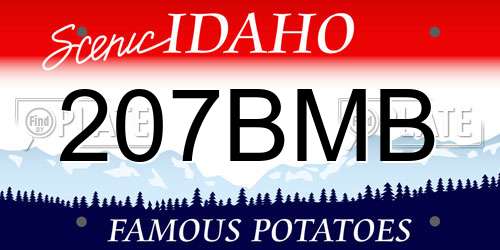 207BMB Idaho License Plate