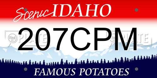 207CPM Idaho License Plate
