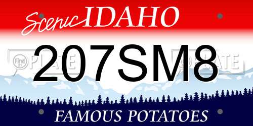 207SM8 Idaho License Plate