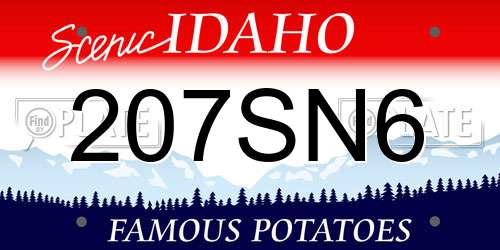 207SN6 Idaho License Plate