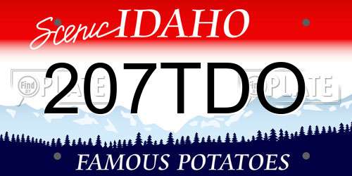 207TDO Idaho License Plate