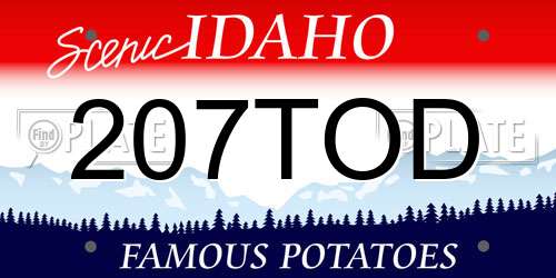 207TOD Idaho License Plate