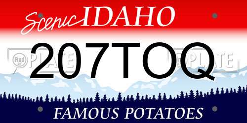 207TOQ Idaho License Plate