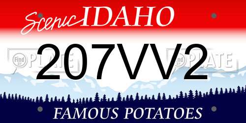 207VV2 Idaho License Plate