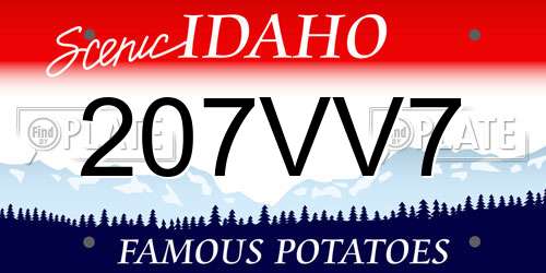 207VV7 Idaho License Plate