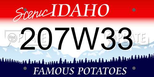 207W33 Idaho License Plate