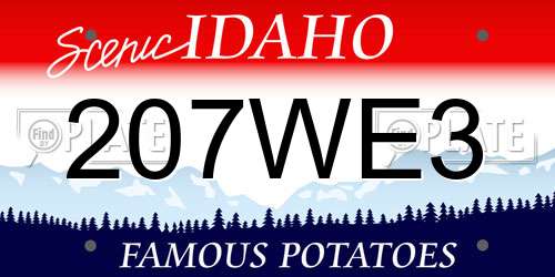 207WE3 Idaho License Plate