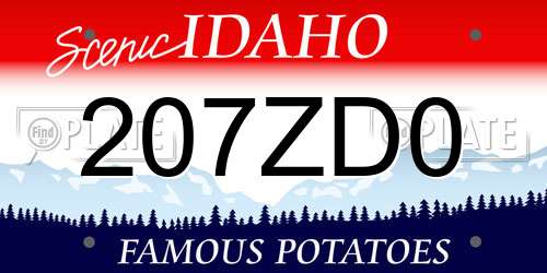 207ZD0 Idaho License Plate