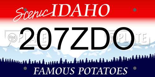 207ZDO Idaho License Plate