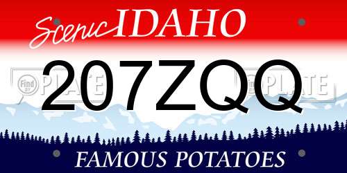 207ZQQ Idaho License Plate
