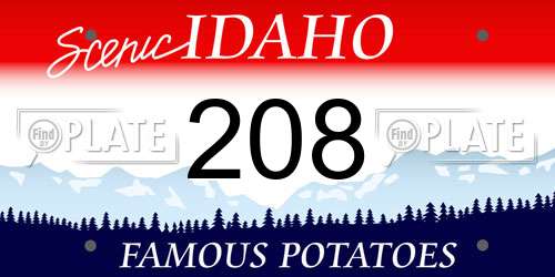 208 Idaho License Plate