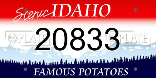 20833 Idaho License Plate