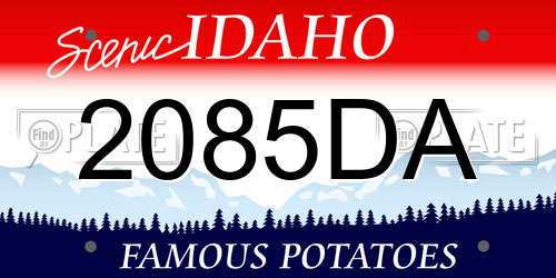 2085DA Idaho License Plate
