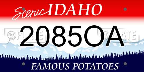 2085OA Idaho License Plate
