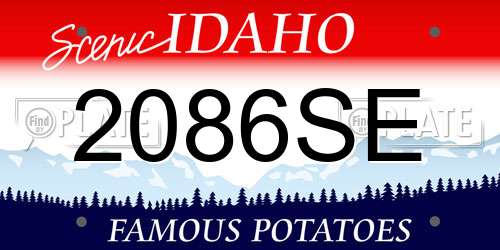 2086SE Idaho License Plate