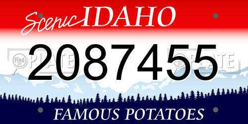 2087455 Idaho License Plate