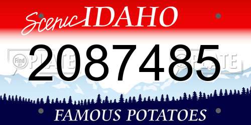 2087485 Idaho License Plate