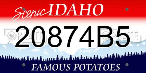 20874B5 Idaho License Plate