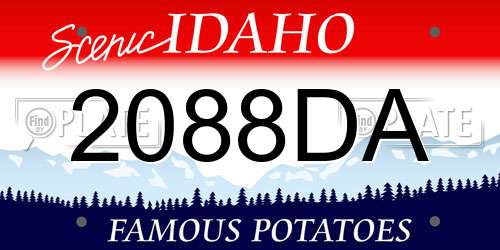 2088DA Idaho License Plate