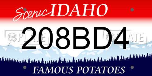 208BD4 Idaho License Plate