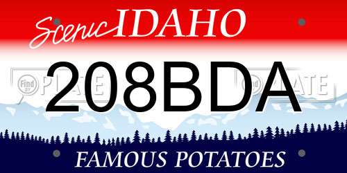 208BDA Idaho License Plate