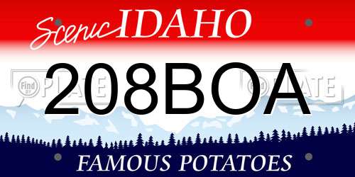 208BOA Idaho License Plate