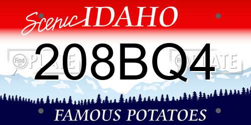 208BQ4 Idaho License Plate