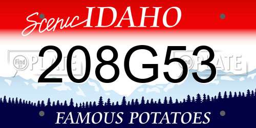 208G53 Idaho License Plate