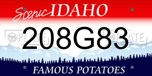 208G83 Idaho License Plate