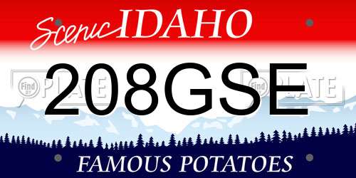 208GSE Idaho License Plate