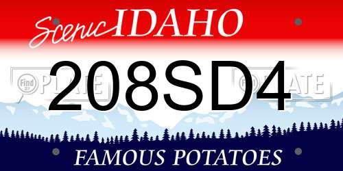 208SD4 Idaho License Plate