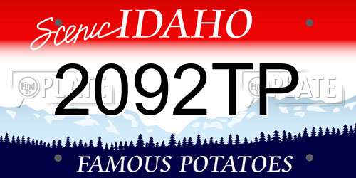 2092TP Idaho License Plate