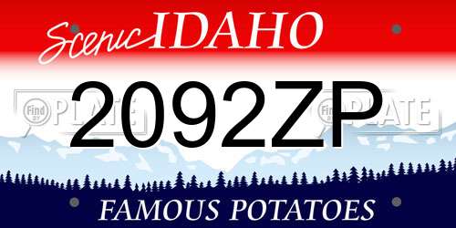 2092ZP Idaho License Plate