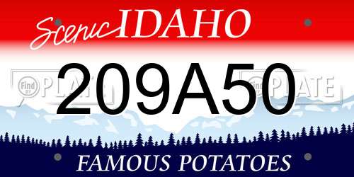 209A50 Idaho License Plate