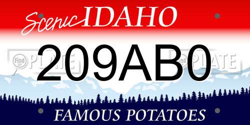 209AB0 Idaho License Plate