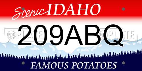 209ABQ Idaho License Plate
