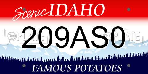209AS0 Idaho License Plate