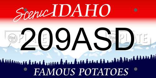 209ASD Idaho License Plate