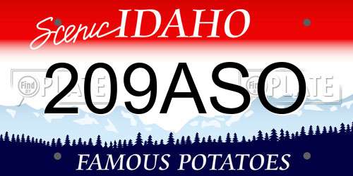 209ASO Idaho License Plate