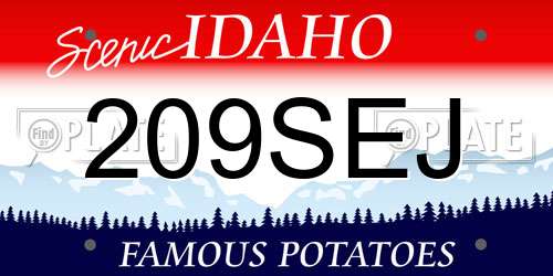 209SEJ Idaho License Plate