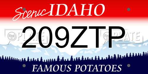 209ZTP Idaho License Plate