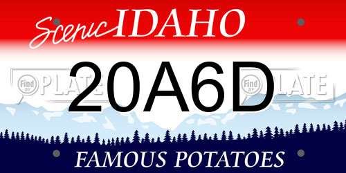 20A6D Idaho License Plate
