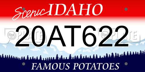 20AT622 Idaho License Plate