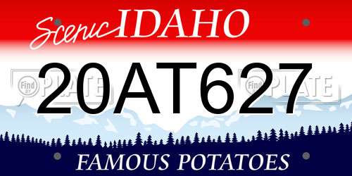 20AT627 Idaho License Plate