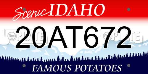 20AT672 Idaho License Plate