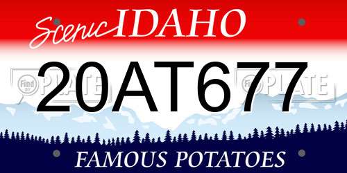 20AT677 Idaho License Plate