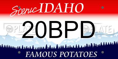 20BPD Idaho License Plate