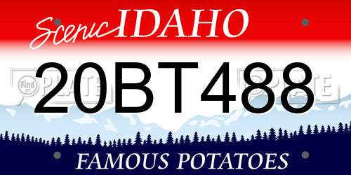 20BT488 Idaho License Plate