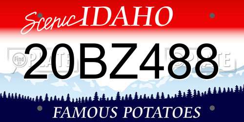 20BZ488 Idaho License Plate