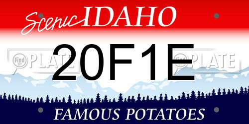 20F1E Idaho License Plate